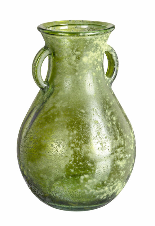 Bizzotto Verde Vaza decorativa din sticla reciclata, Arleen S, Ø16xH24 cm