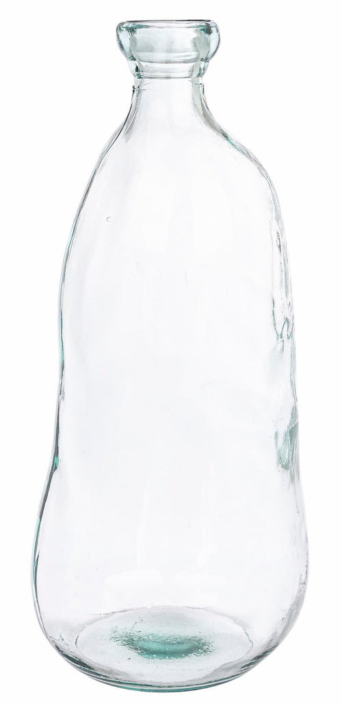 Bizzotto Transparent Vaza decorativa din sticla reciclata, Loopy Bottle L, Ø23xH52,5 cm