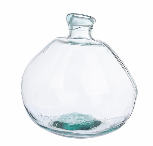 Bizzotto Transparent Vaza decorativa din sticla reciclata, Loopy L, Ø31,5xH32 cm