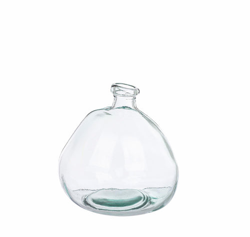 Bizzotto Transparent Vaza decorativa din sticla reciclata, Loopy S, Ø20xH23 cm