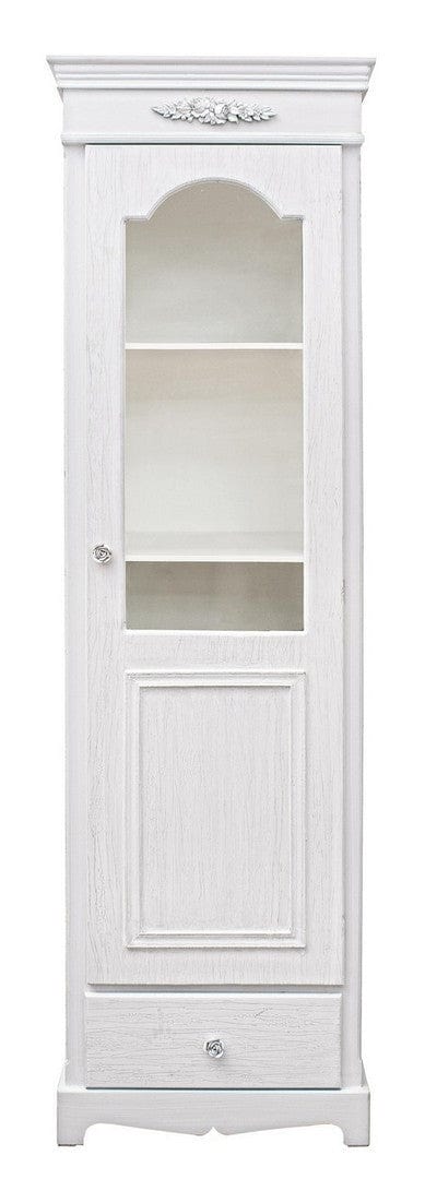 Vitrina din MDF, cu 1 sertar si 1 usa, Blanc Alb, l50xA34xH170 cm (1)